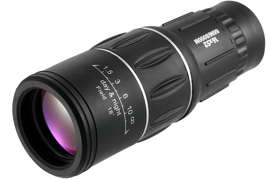 Lixada 16x52 High Powered Dual Focus Portable Monocular Telescope Outdoor Handheld Ultra Monocular Scope for Hunting Camping Birdwatching