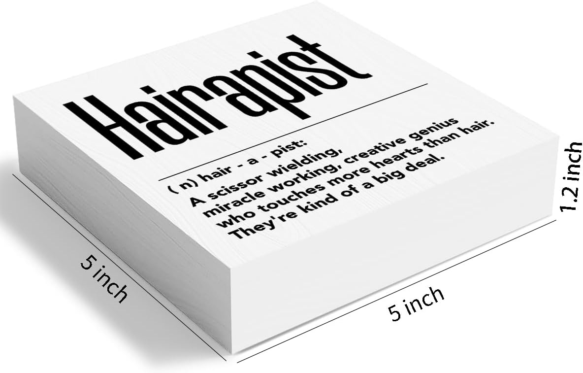 Hair Salon Decor Hairapist Definition Wooden Box Sign Decorations for Home Office Shelf Table Counter Beauty Shop Barbershop Desk Decor Gifts for Hairstylist 5 x 5 Inch image 2