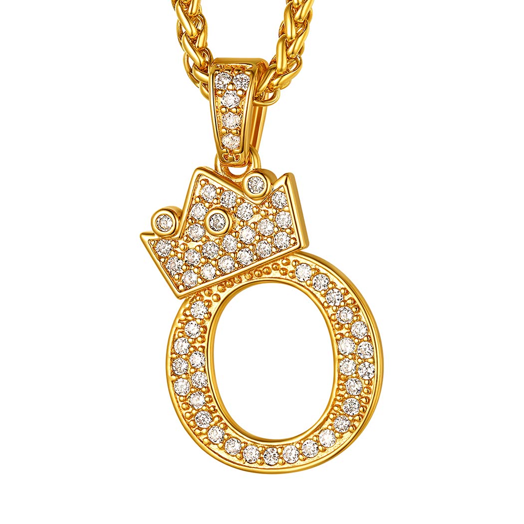 Collar con letra de corona Suplight de oro con circonitas y cadena de 55 cm 8