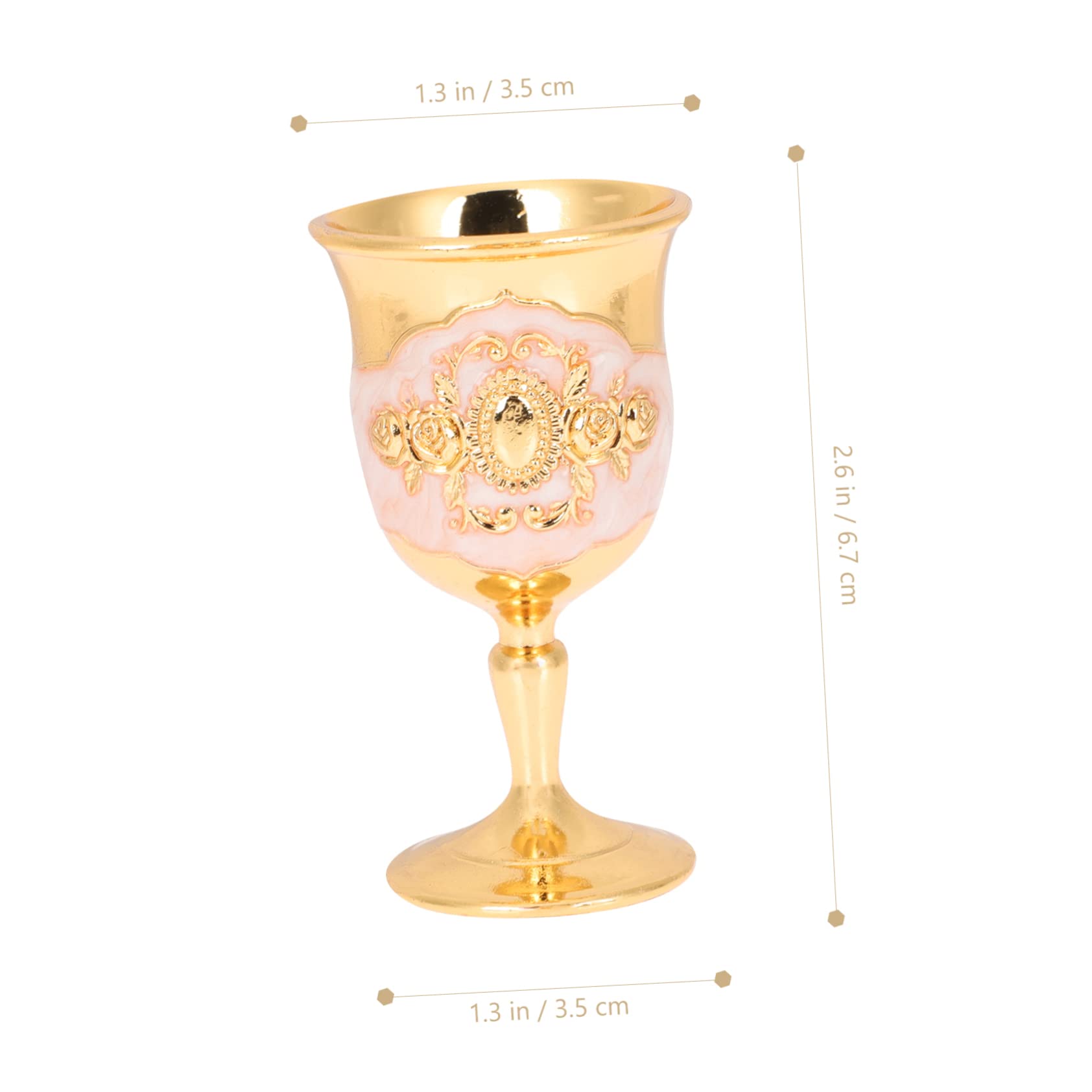 GRIRIW Retro Zinc Alloy Wine Goblet Vintage Embossed Design for Parties Weddings Bars Resistant Drinkware Unique Decorative Cup Finish