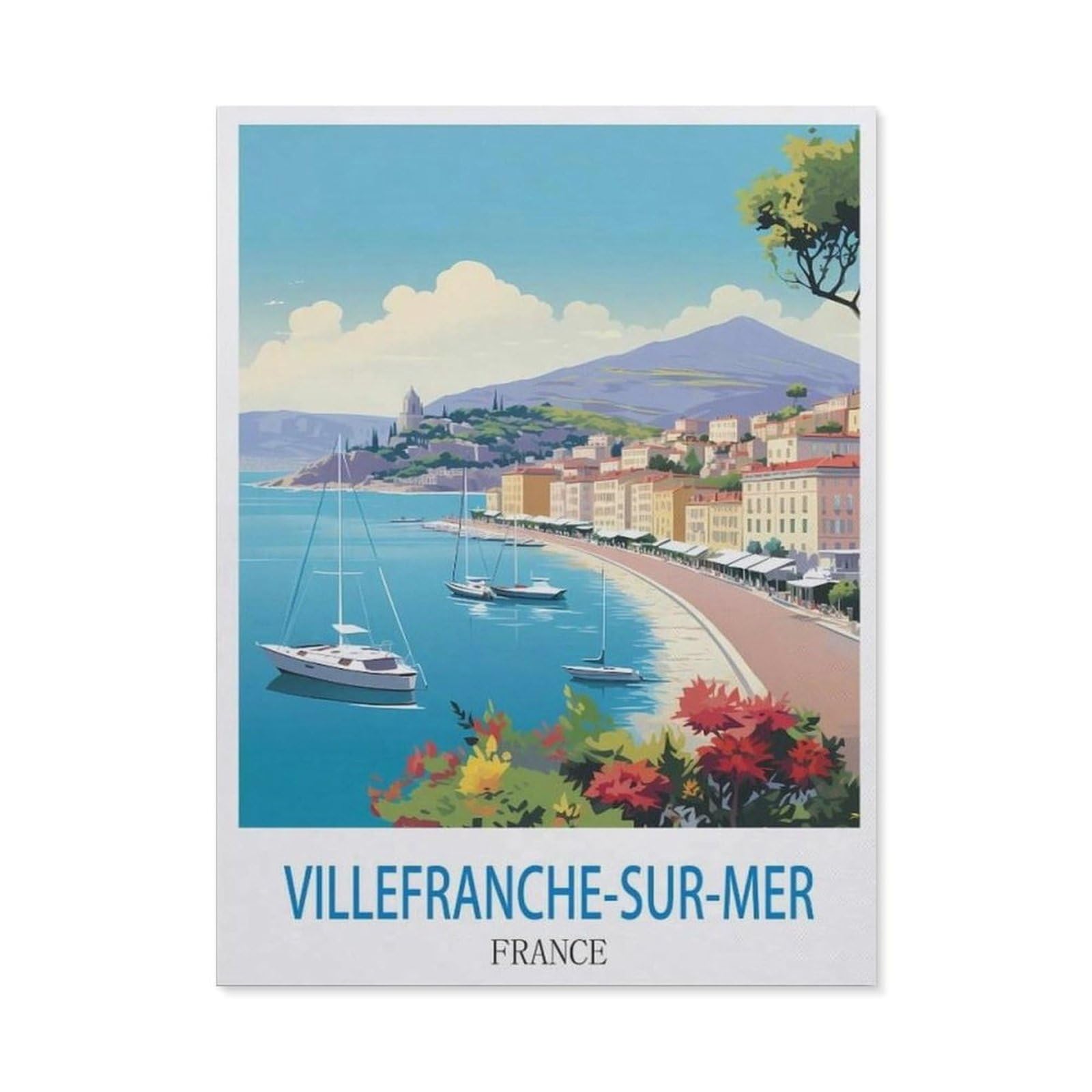 BEAYODKP DIY Diamond Art Kits，Villefranche Sur Mer France（40x50cm）
