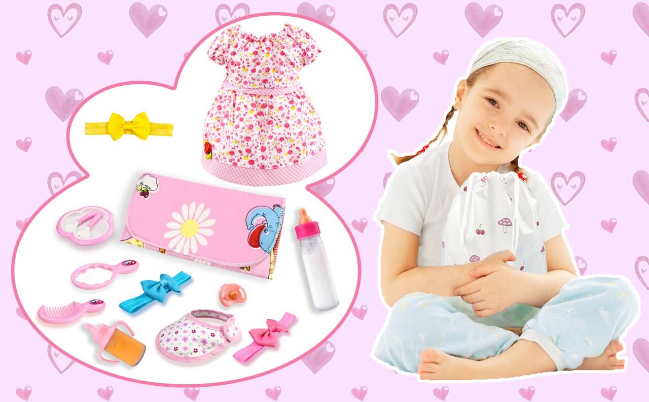 Kit Accessoires Poupée 15 Pièces – Sac à Langer, Couche, Biberons, Vêtements Pour Poupées 36-42 Cm Et 18 Pouces