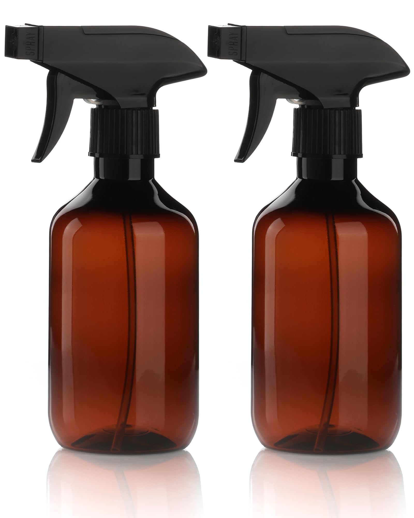 lulir Sprühflasche 300ml, Spray Bottle 2 Stück,Wasserspritze Zerstäuber Sprühflaschen Haare, mit Verstellbarer Düse&Leckageschutz,Wasserspray Pflanzensprüher Wassersprühflasche für Garten,Blumen-Braun