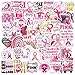 200 PCS Breast Cancer Awareness Stickers, Pink Ribbon Stickers Bulk, Caring for Women's Health Sticker, Vinyl Waterproof Sticker for Water Bottle, Laptop, Scrapbook, Women Kid Girls Mom Support Gift