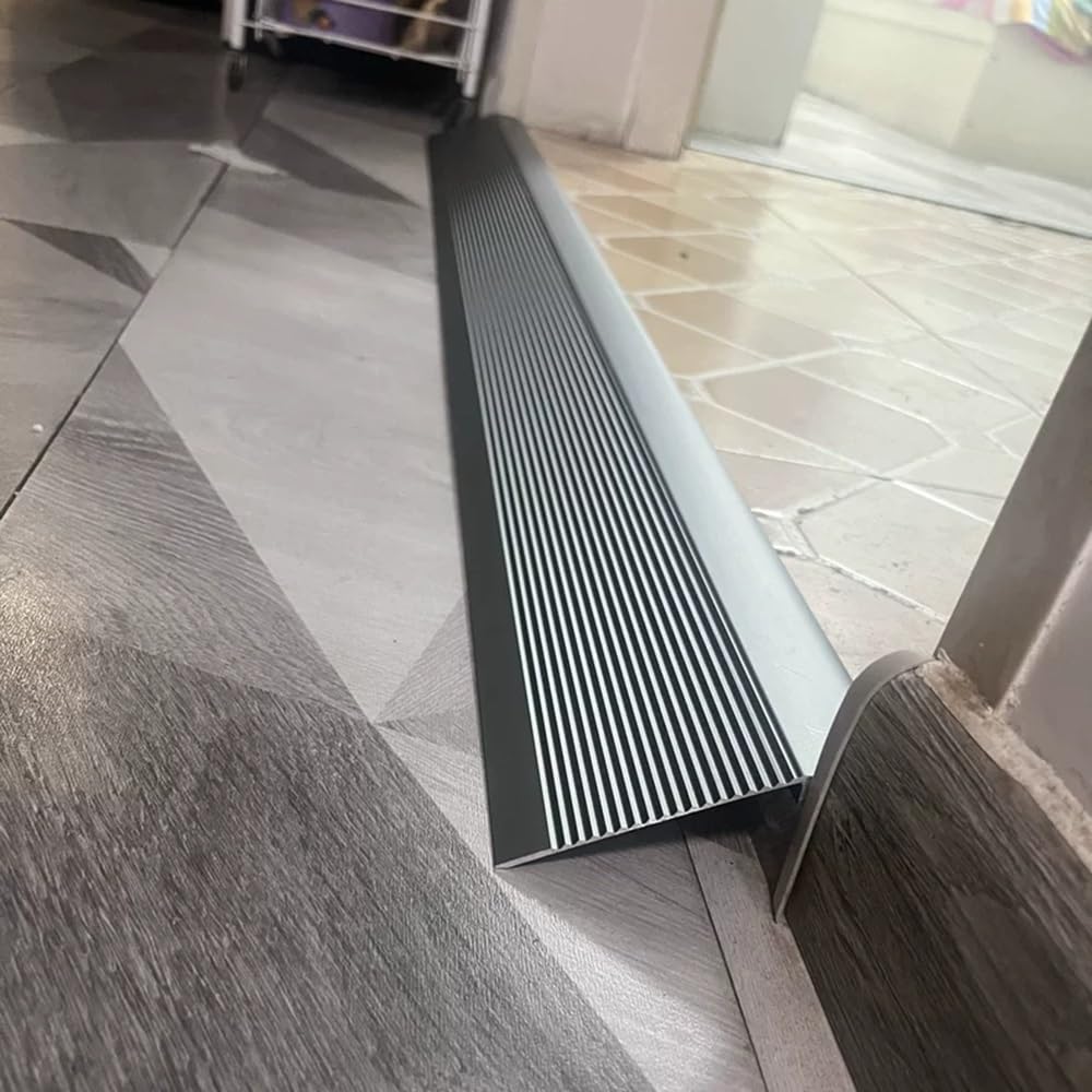 90cm Rampe De Seuil En Aluminium Pour Différence De Niveau De 1-4cm, Barre De Seuil Multiniveau Pour Intérieur Et Extérieur, Salle De Bain, Seuils De Porte(Gold)