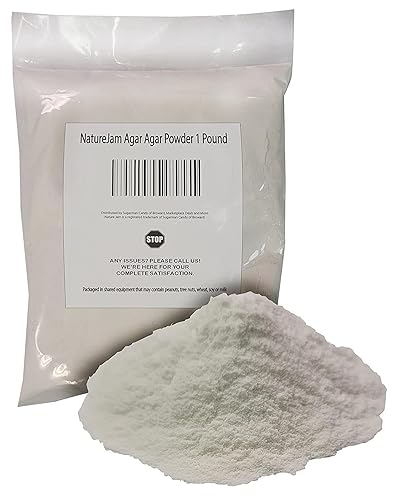 NatureJam Polvo de agar de agar 1 libra, sustituto de gelatina de alta calidad para veganos.