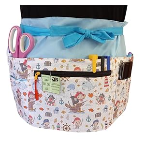 Delantal Corto Maestra Educacion Infantil, Primaria, Guarderias,…BABY PIRATAS