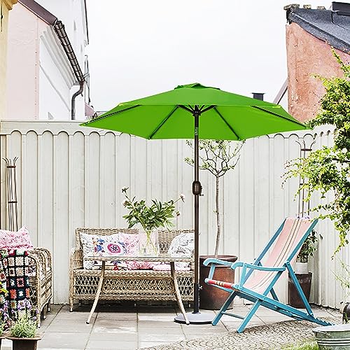 Image of Blissun 7.5 ft Patio Umbrella, Yard Umbrella, Outdoor Market Umbrella with Push Button Tilt Crank, Lime