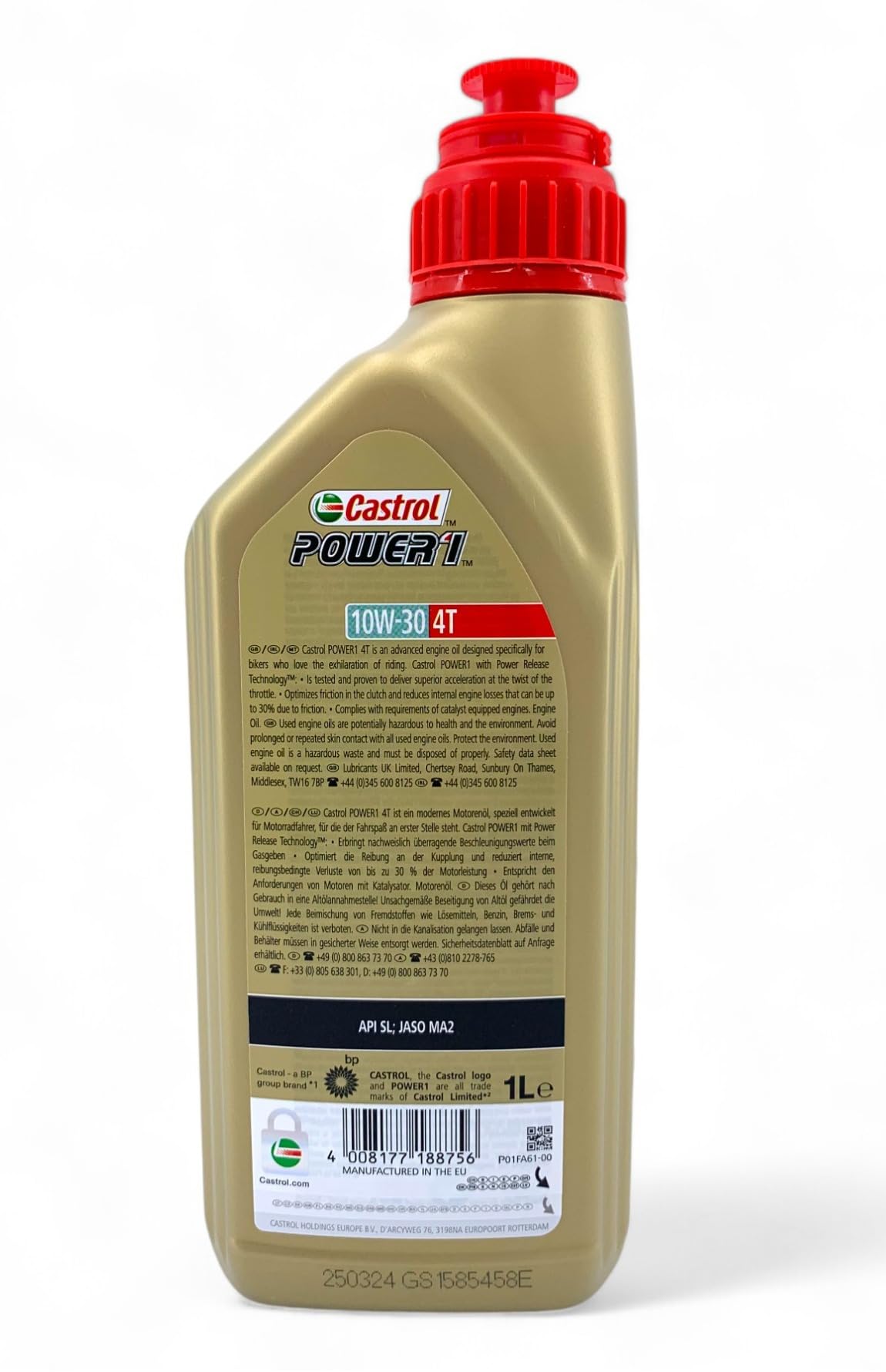 LUBRIALPHA - Olio Motore Moto e Scooter | Power Release Formula 10W30 | Tecnologia TrizoneTM | Protezione Motore e Frizione | Confezione 4x1L | Tecnologia TrizoneTM | Protezione Motore e Frizione | Confezione 4x1L