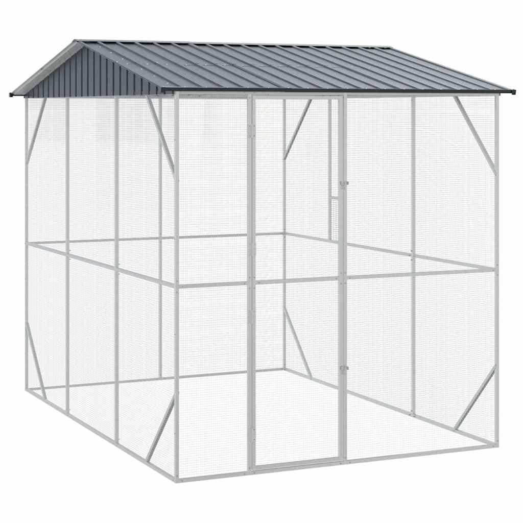 vidaXL Vogelkäfig Anthrazit – Verzinkter Stahl, 227 x 310 x 247 cm