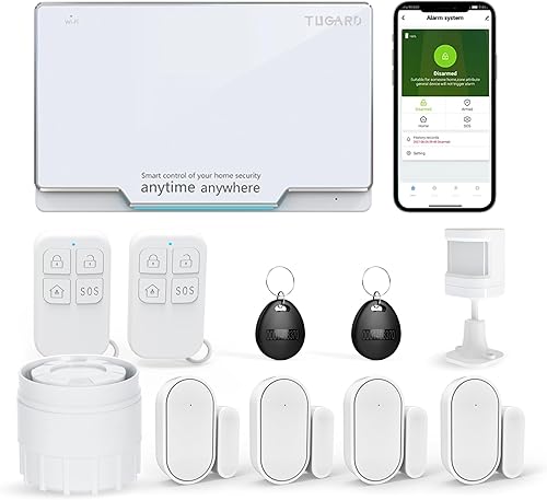 Sistema de alarma WiFi para el hogar, sistema inalámbrico de alarma de seguridad antirrobo de casa inteligente, kit de 10 piezas, compatible con