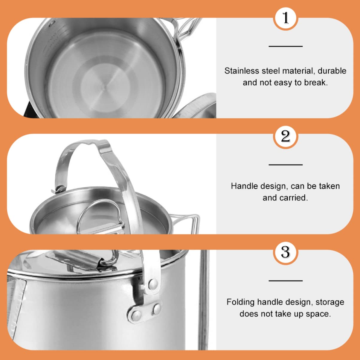 Camping Silber Teekessel 1,2 L aus Edelstahl Leicht und Tragbar Praktisch und Robust für Outdoor und Zuhause