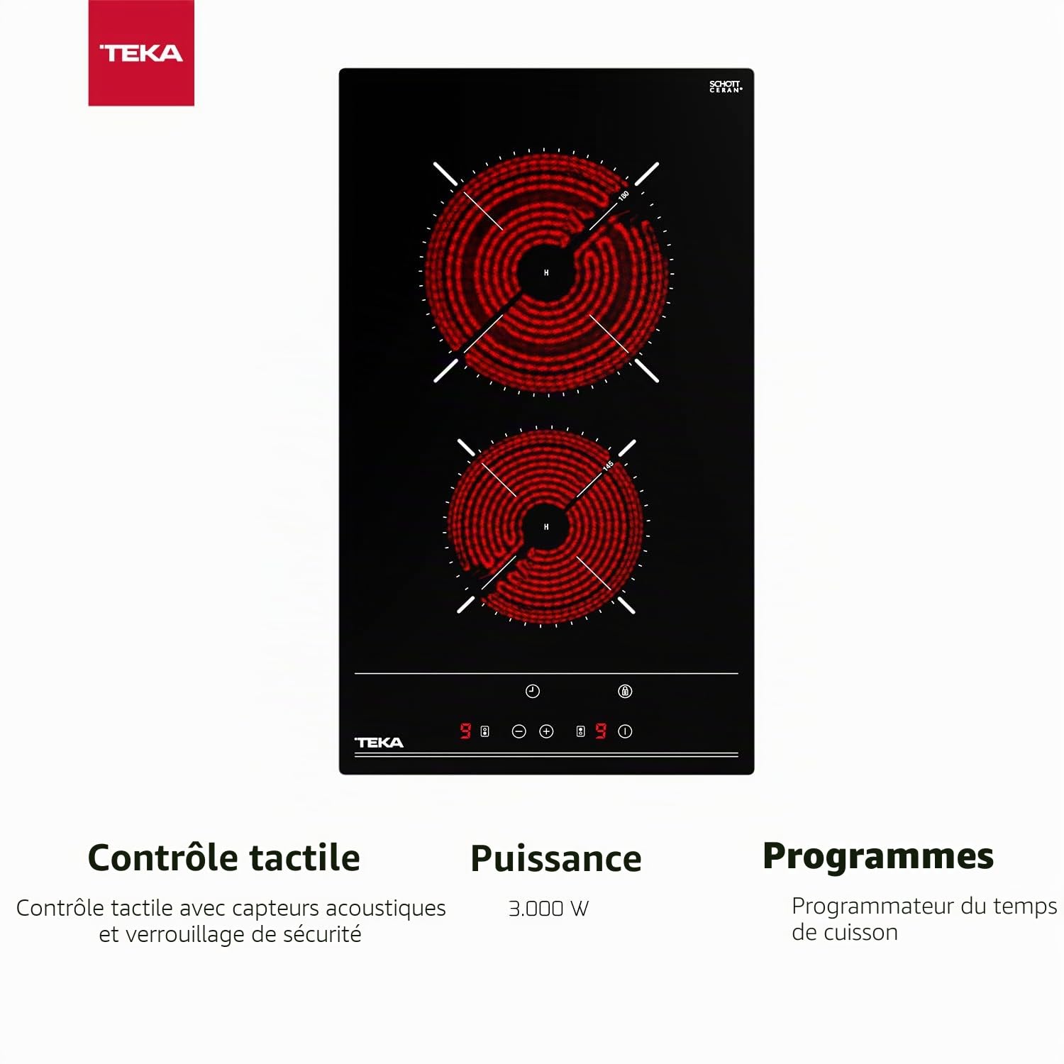 Plaques Vitro-Céramiques Teka TBC32010 30 cm (2 Feux à gaz)