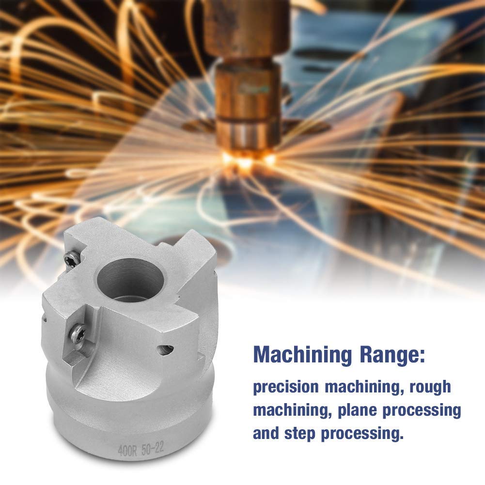 Jadeshay Planfräser, BAP400R-50-22-4F CNC-Schaftfräser Planfräser + 10 APMT1604 Hartmetall-Wendeschneidplatten + T15 Schlüssel für CNC-Maschinen, Metallbearbeitung