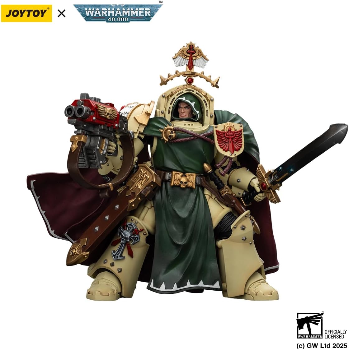 JOYTOY Action Figures Warhammer 40K 5.6inch Dark Angels Belial, Grand Master of The Deathwing with The Sword of Silence and Storm Bolter 1/18 Movable Model Collectible Figurine 15+