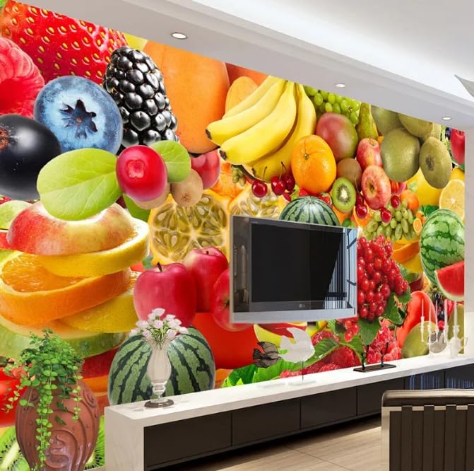 Papier peint photo cuisine effet stéréo 3D revêtement mural fruits 150cm