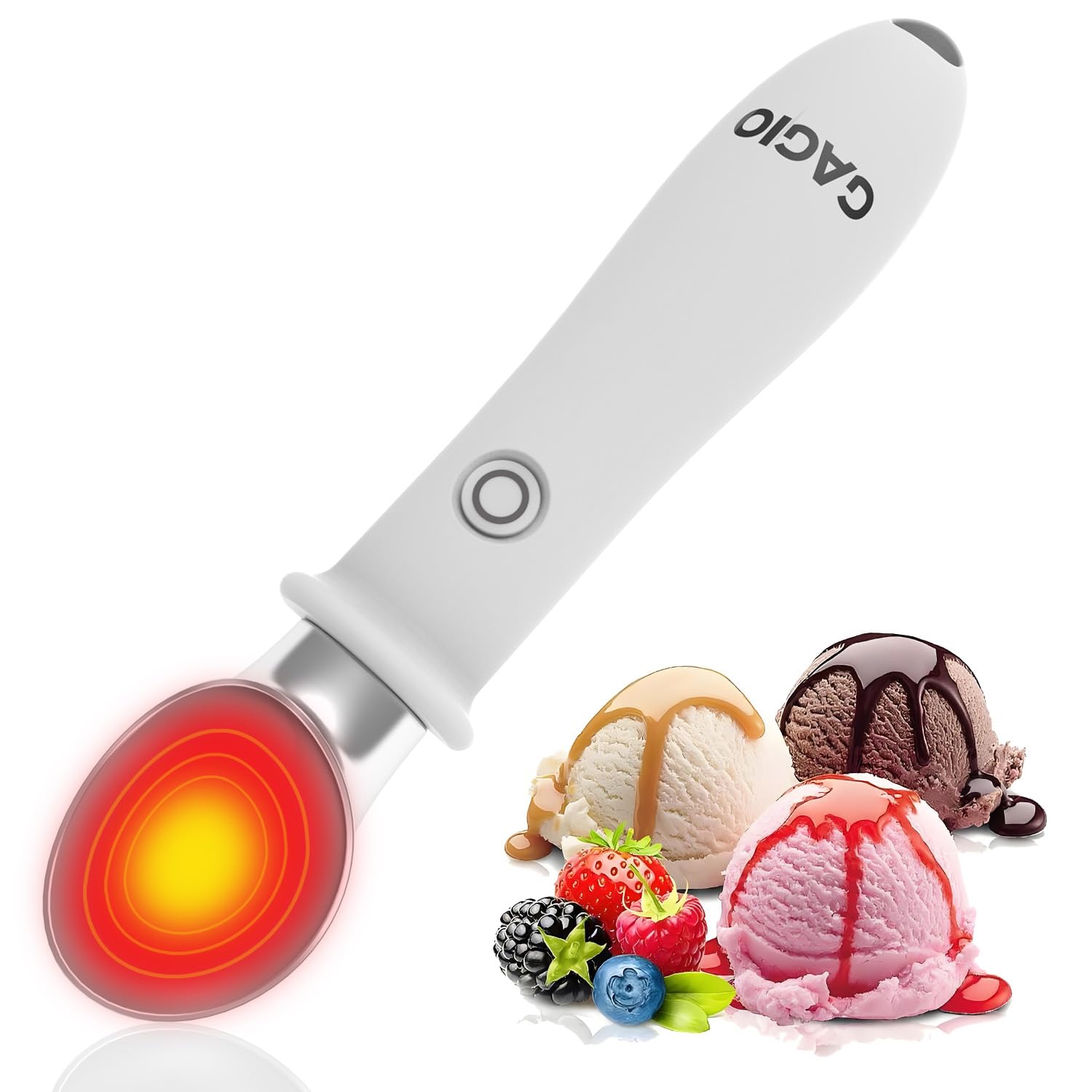 Photo 1 of GAGIO Heated Ice Cream Scoop Rechargeable – Upgraded 2026 Electric Warming Scooper for Rock Hard Ice Cream, Dual Temp 113?/140?, Safety Lock & Waterproof Ergonomic Handle (White)