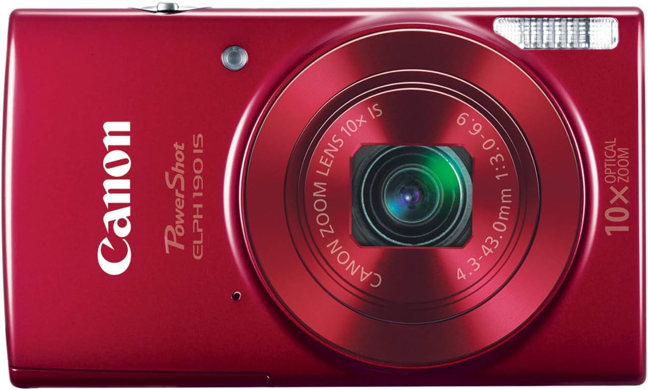 Amazon Canada Canon PowerShot ELPH 190 is Digital Camera (Red) with 10x Optical Zoom and Built