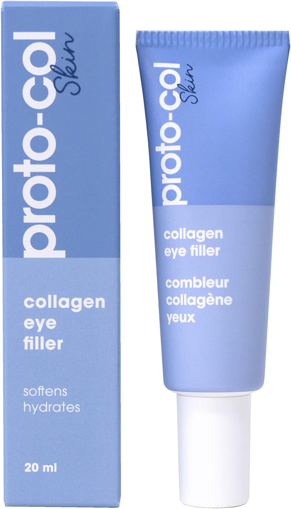 Hydrating Collagen Eye Cream - Collagen Peptides Eye Cream for Dark Circles & Puffiness - Formulated with Hyaluronic Acid and Vitamin C - Brightens, Firms, and Boosts Radiance - 20ml