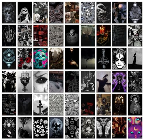 Image of Pack of 54 Gothic Wall Collage Kit Posters - 4 x 6 Inches Wall Decor Poster - Wall Art For Bedroom, Living room, Office - 1 Tissue Tape