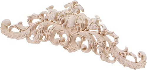 BESPORTBLE madera tallada esquina onlay apliques madera tallada onlay apliques madera tallada sin pintar decoración de la puerta de la luz