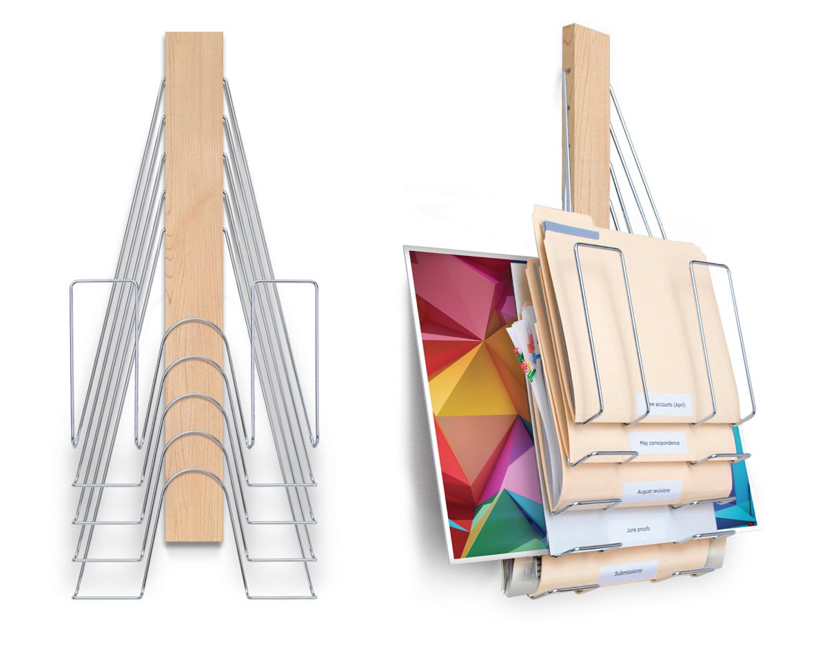 Up Filer Mini 5 Section Wall File Organizer. Multipurpose Vertical File Rack Stores Letter, Legal, O