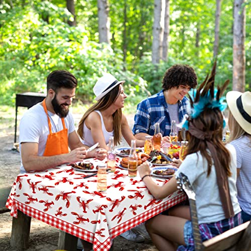 Heyfary Crawfish Boil Tablecloth Lobster Seafood Boil Themed Party Decoration Buffalo Plaid Check Home Kitchen Dining Room Table Decor-60×84Inch #TOP4