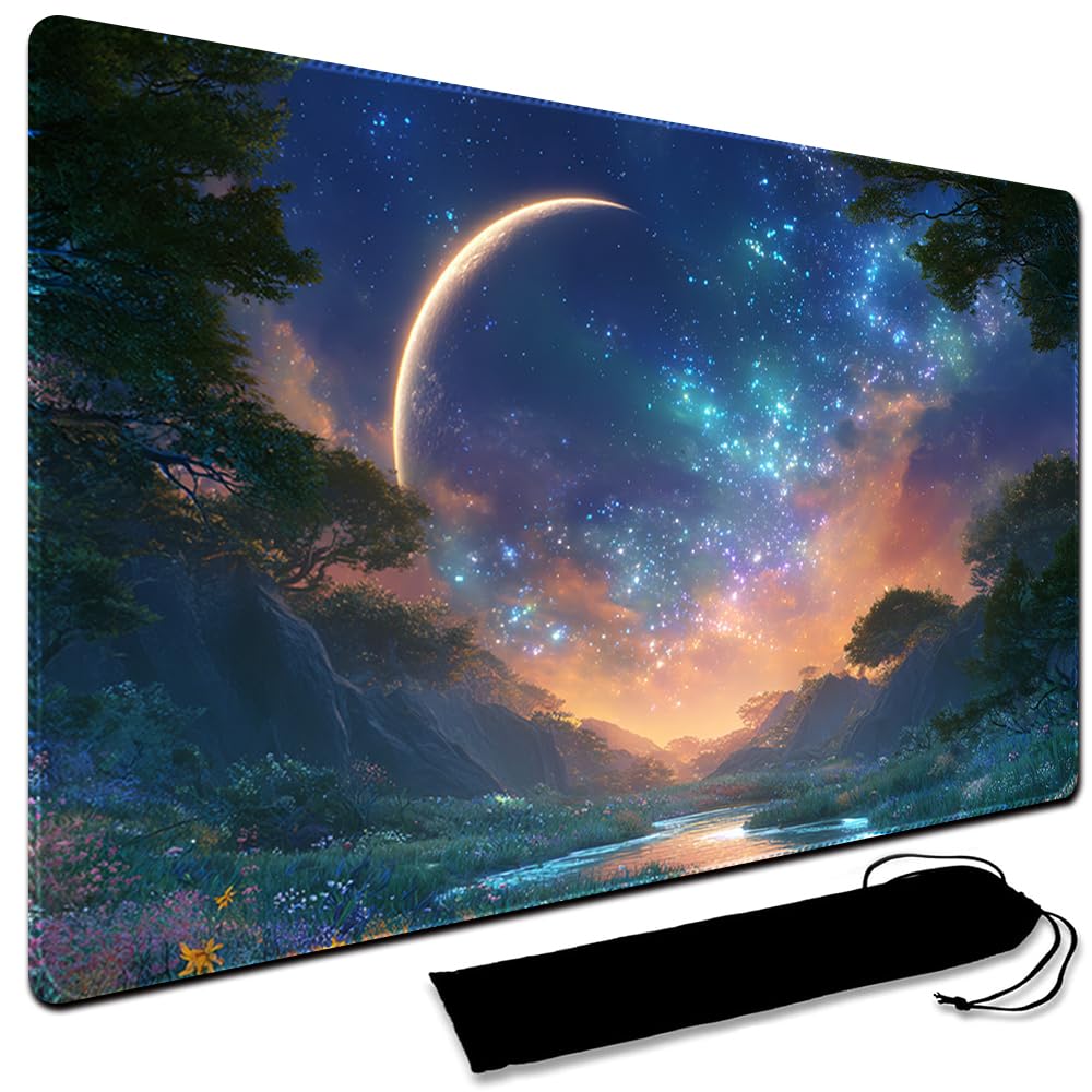 MTG Playmat,With Waterproof Storage black Bag Szie 60 x 35CM , With Zone MTG playmat Stitched Edges Game Play Mat Trading Card Game Playmats TCG Game Mat (No Zone,10)