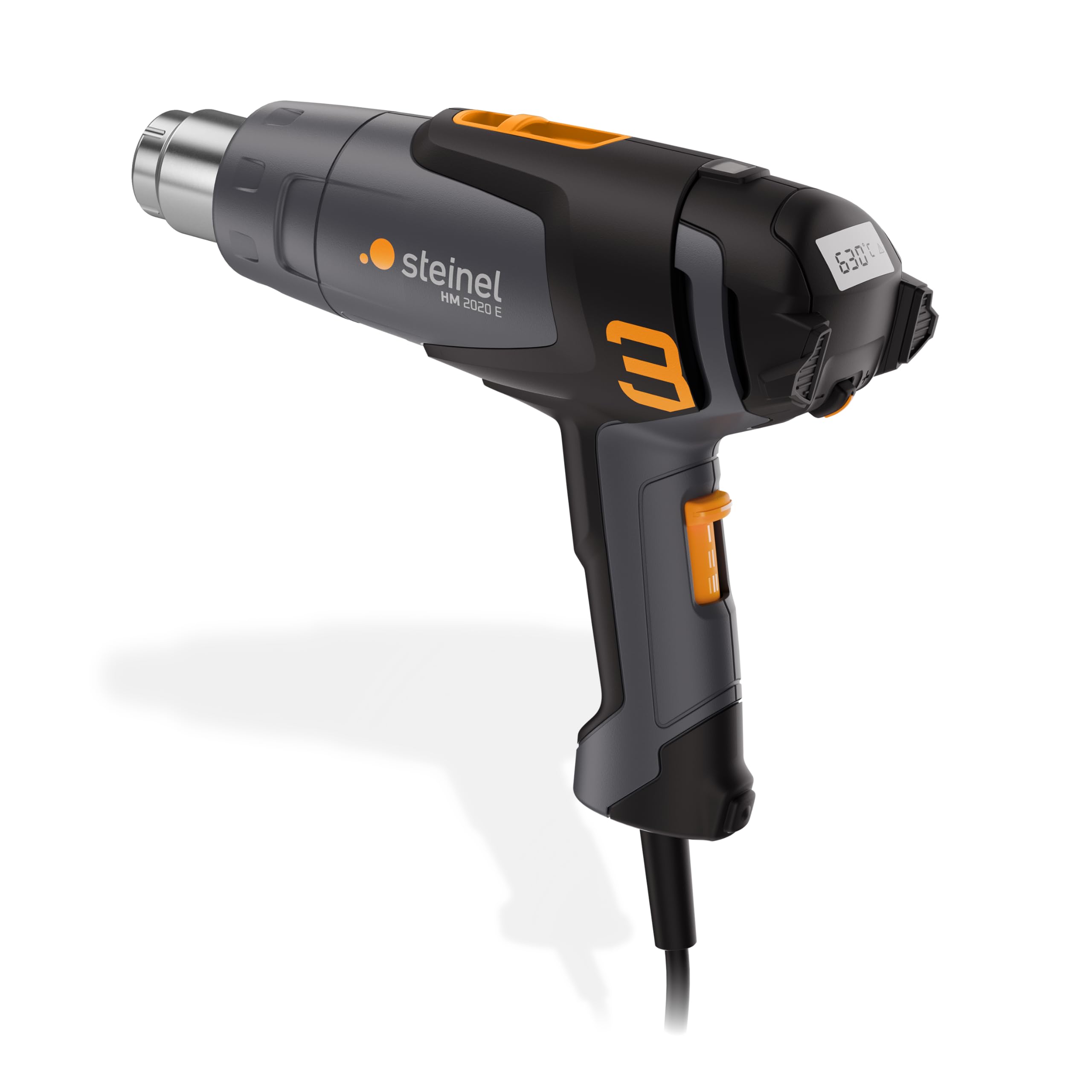 Steinel Pistola termica HM 2020 E, 2200 W, display LCD, temperatura 80°C-630°C, pistola ad aria calda con riscaldamento in ceramica, 150-500l/min.