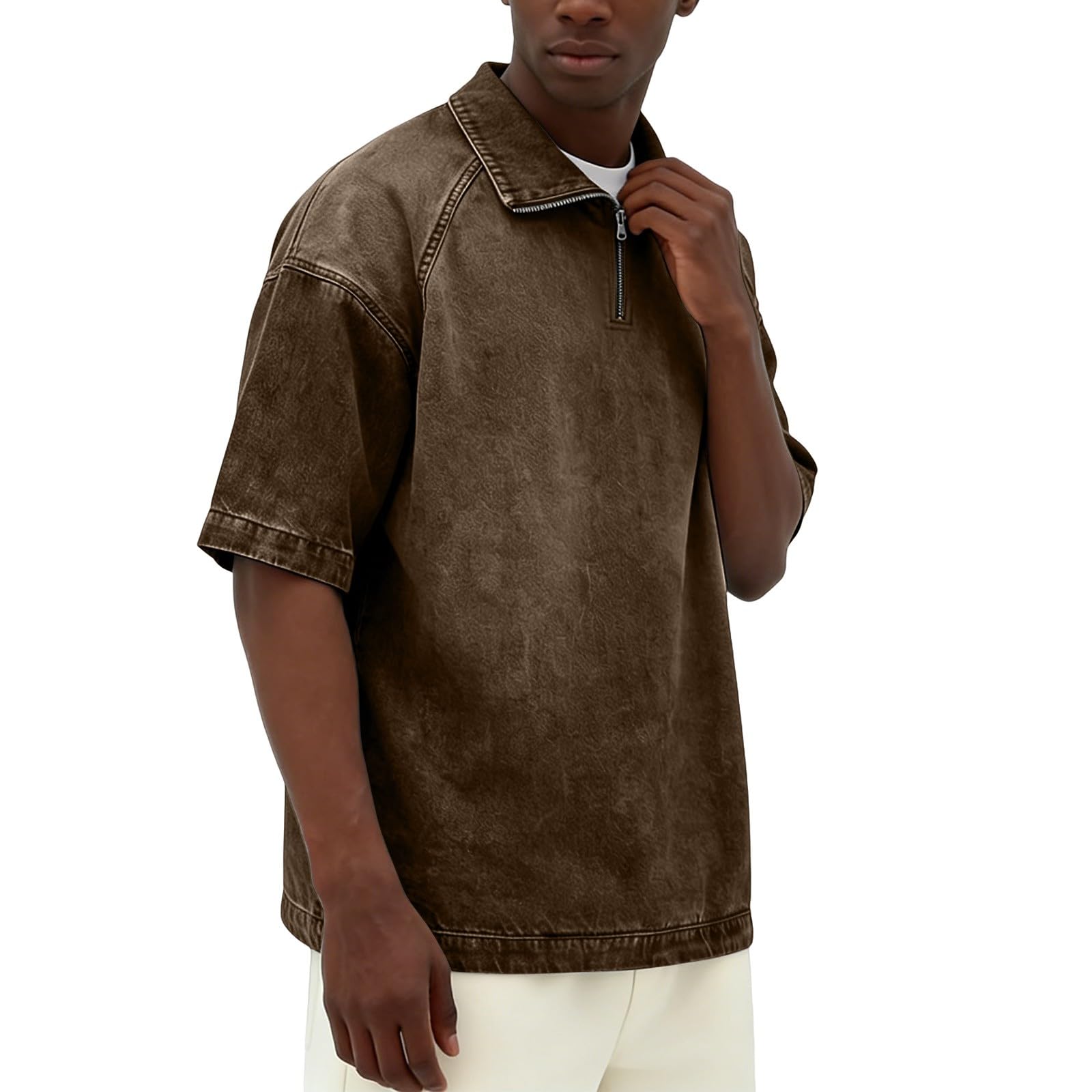 Hombres Manga Casual Camisetas tee con Camisas de Polo Elsticocamisas Hombre Manga cortaSencillo Y Verstil