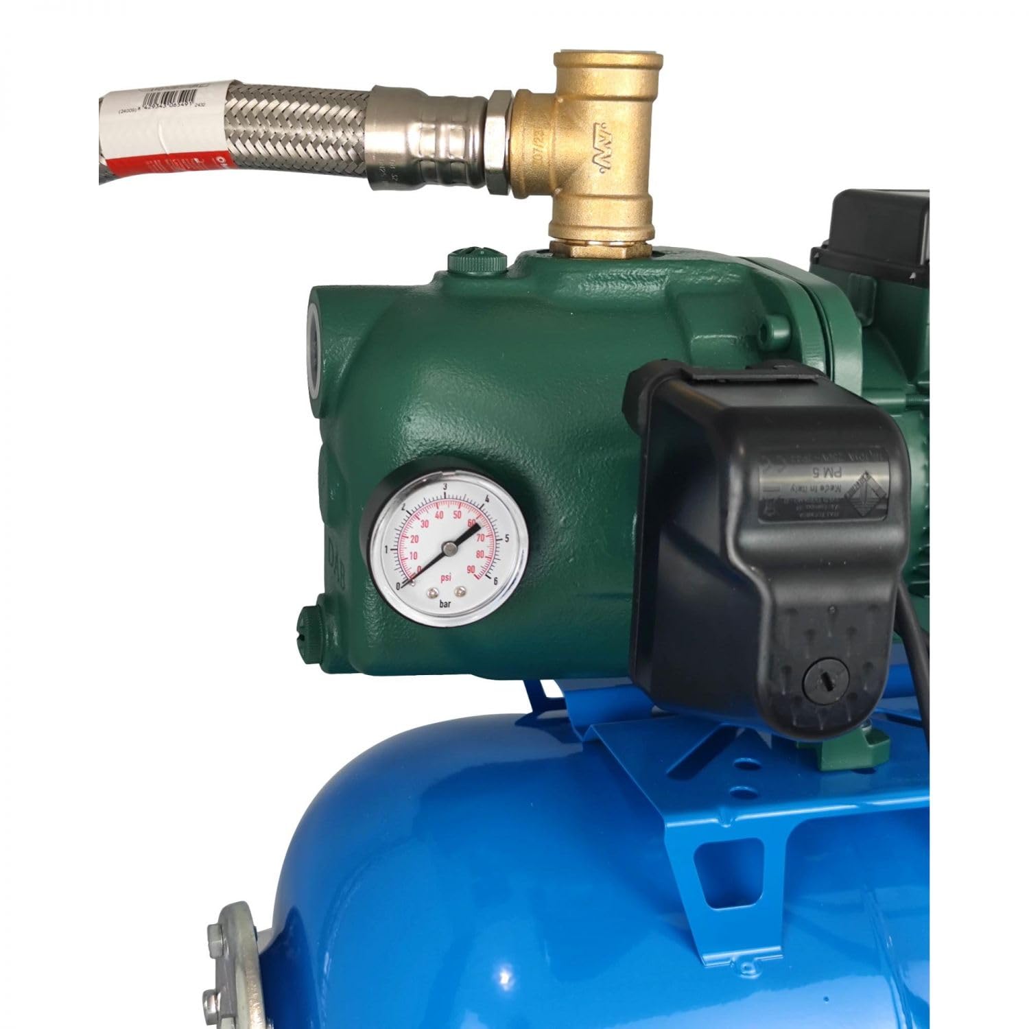 Pompe Surpresseur Eau 550w 3300 L/h Réservoir 24l - 3 Bars Avec Manomètre Et Pressostat