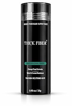 THICK FIBER Hair Fibers for Women & Men with Thinning Hair Auburn 28g, Hair Loss Concealer, Covers Bald Spots, Hairline & Sparse Areas, Natural Fuller Looking Hair