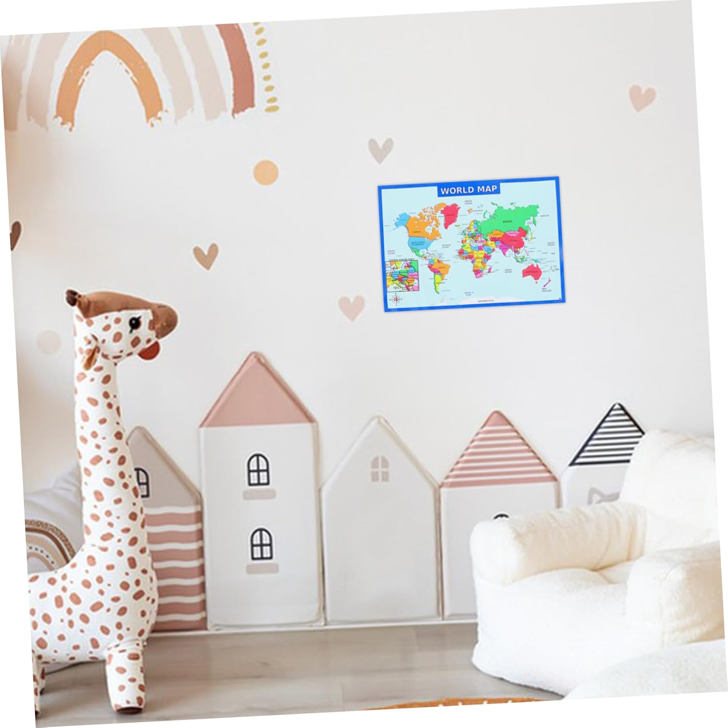 NUOBESTY 教室用世界地図 2個 就学前学習用 壁地図ポスター 明るいポスター 教育用 男の子と女の子向け