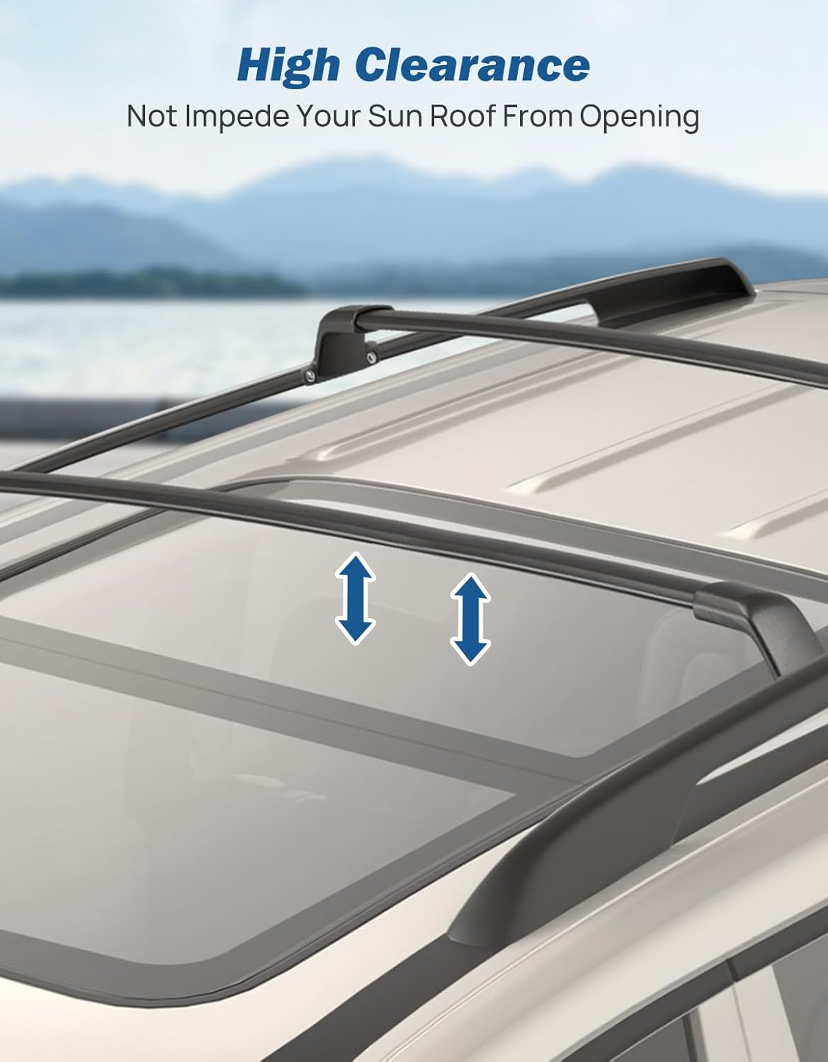 JOYTUTUS Roof Rack Cross Bars Compatible with Nissan Pathfinder 2022-2025 SV SL Platinum w/Raised Side Rails, Anti-Rust Crossbars for Cargo Carrier Kayak Canoe Bike, 220 LBS