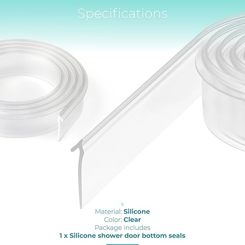 Miniatura 3 de Shuisen Puerta de ducha en T Drip Sweep en ángulo de vinilo transparente enmarcado barrido de 36 pulgadas de largo ajuste para puertas batientes o