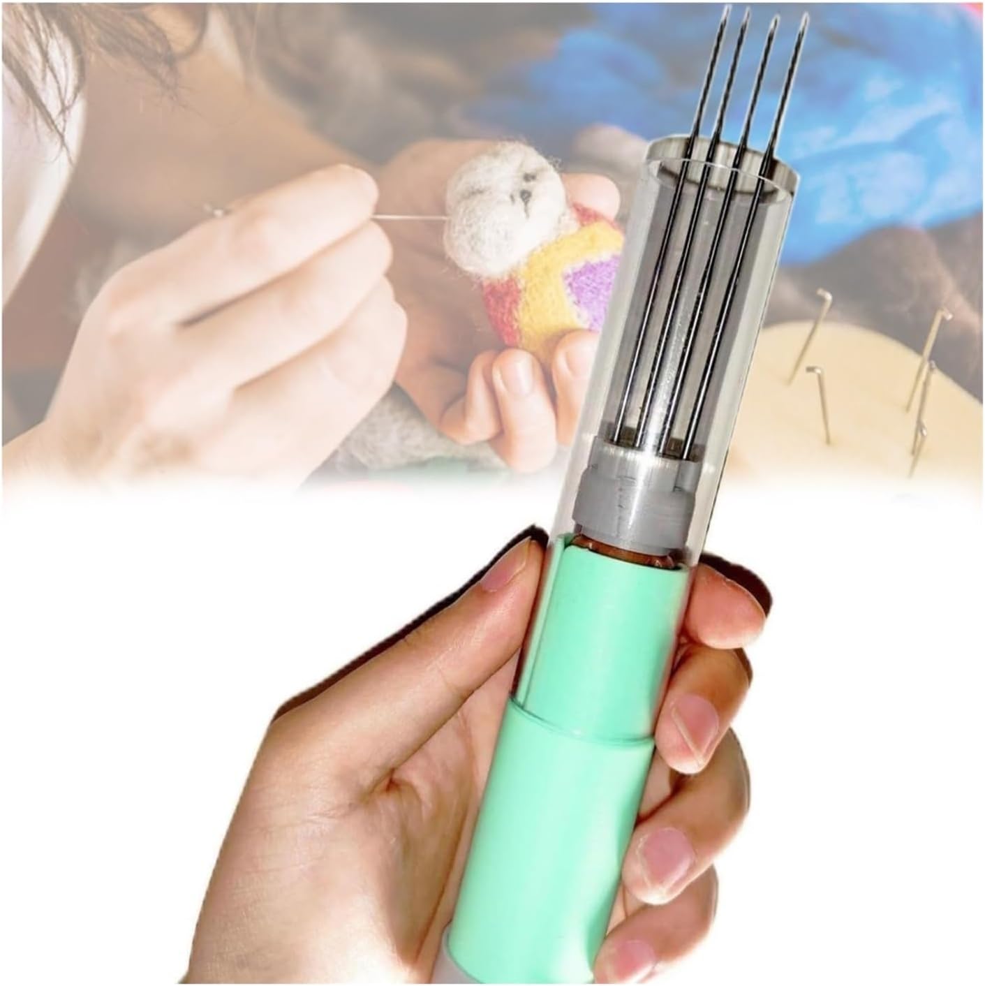 Electric Felting Needle Machine Kit, 1-7 Needles with Speed Control, 2cm Motor Stroke, for Quick Felting, Easy to Change Needle, DIY Wool Painting Felted Crafts.