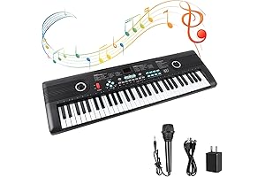 61 Key Portable Keyboard Piano with Microphone for Beginners