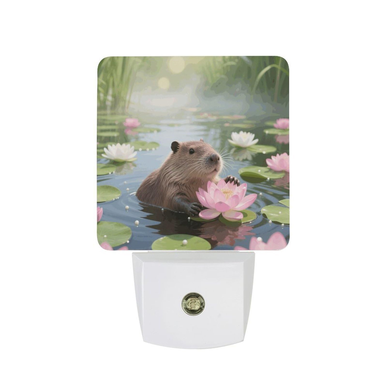 FodPand Night Light Plug Into Wall with Dusk to Dawn Sensor 0.5w Modern LED Capybara Plug in Night Lamp Warm White Glow Nightlight for Bedroom Hallway Kitchen Bathroom Stairs Corridor