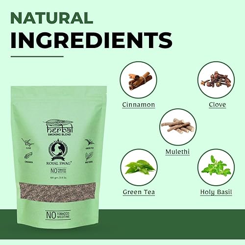 Miniatura 8 de Mezcla para fumar sin tabaco y nicotina con mezcla de hierbas 100% natural para fumar, 1 paquete (1 oz 30g)