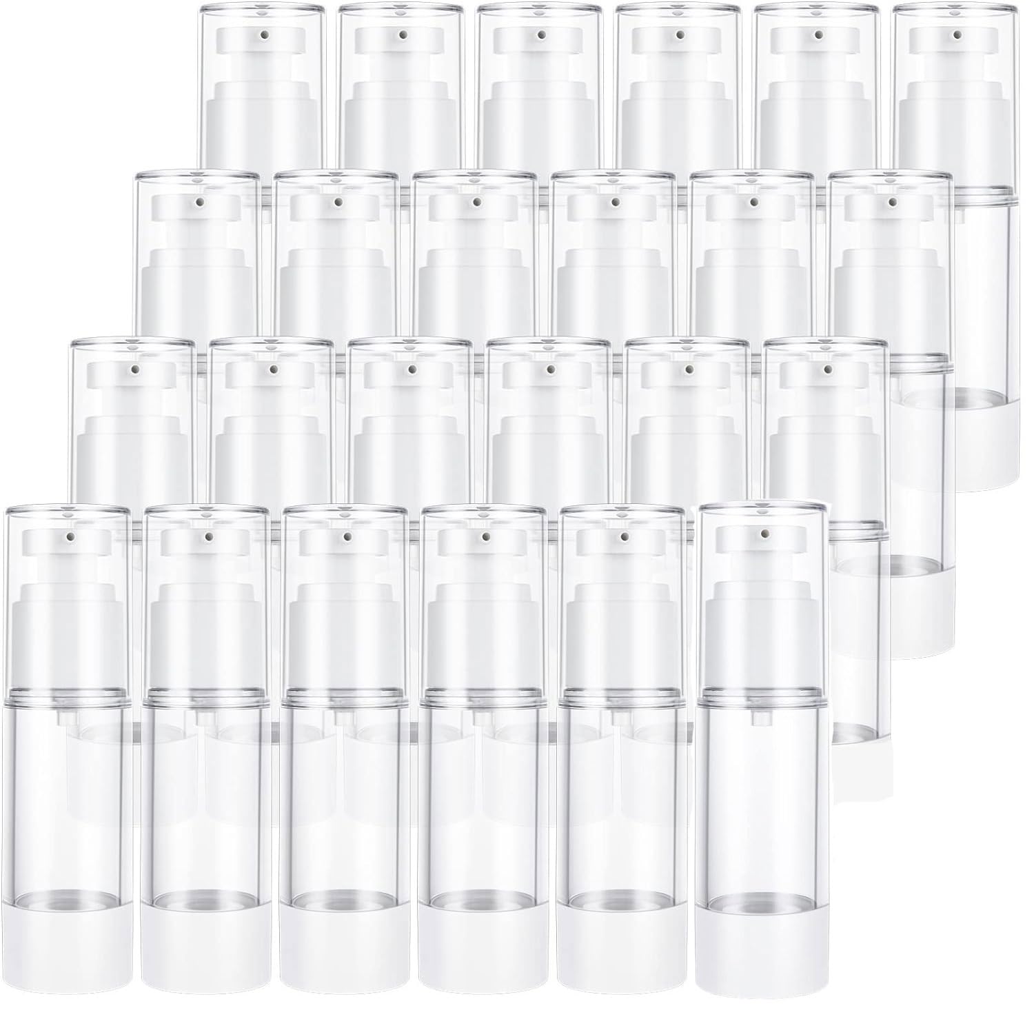 SENENQU 24 PCS 1 Oz 30ml Airless Pump Bottles Travel Size Empty Pump Bottle Lotion Container Refillable Cosmetic Pump Dispensers for Foundation
