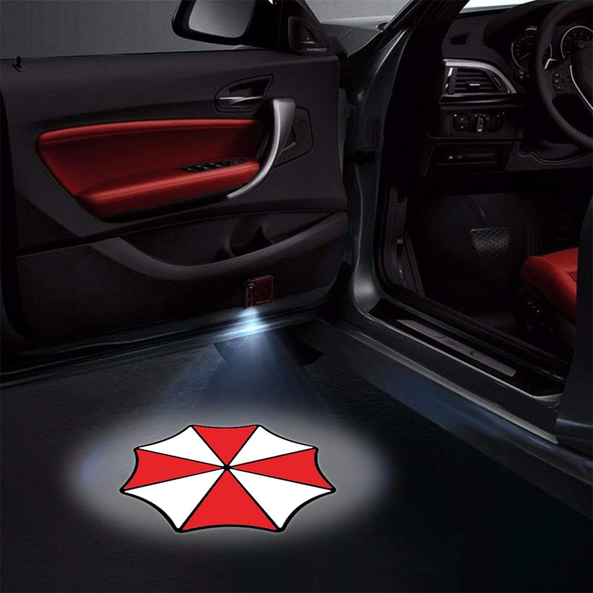 for Umbrella Corporation Car Door Lights Logo 2PCS Car Door Projector Light Led Welcome Lights Car Logo Suitable Fit Resident EvilCar Accessories (FitUmbrella Corporation) (C1)