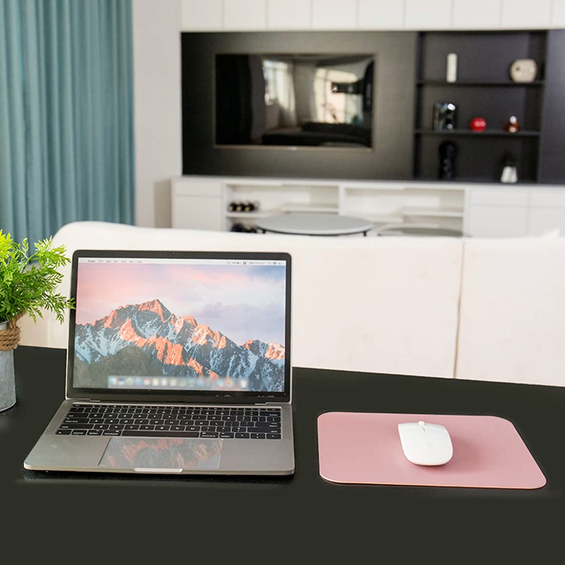 2 Tappetini Mouse In PU Super Lisci - Base Antiscivolo In Gomma, Lavabili, Per Computer E Ufficio