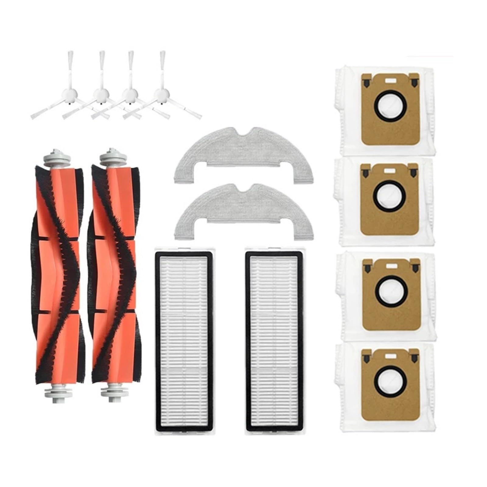 PORRSYDCD Hepa Filter Mop Main Side Brush Dust Bag Accessories，Compatible With Dreame Bot D10 Plus RLS3D Robot Vacuum Cleaner Replacement Parts(14PCS)