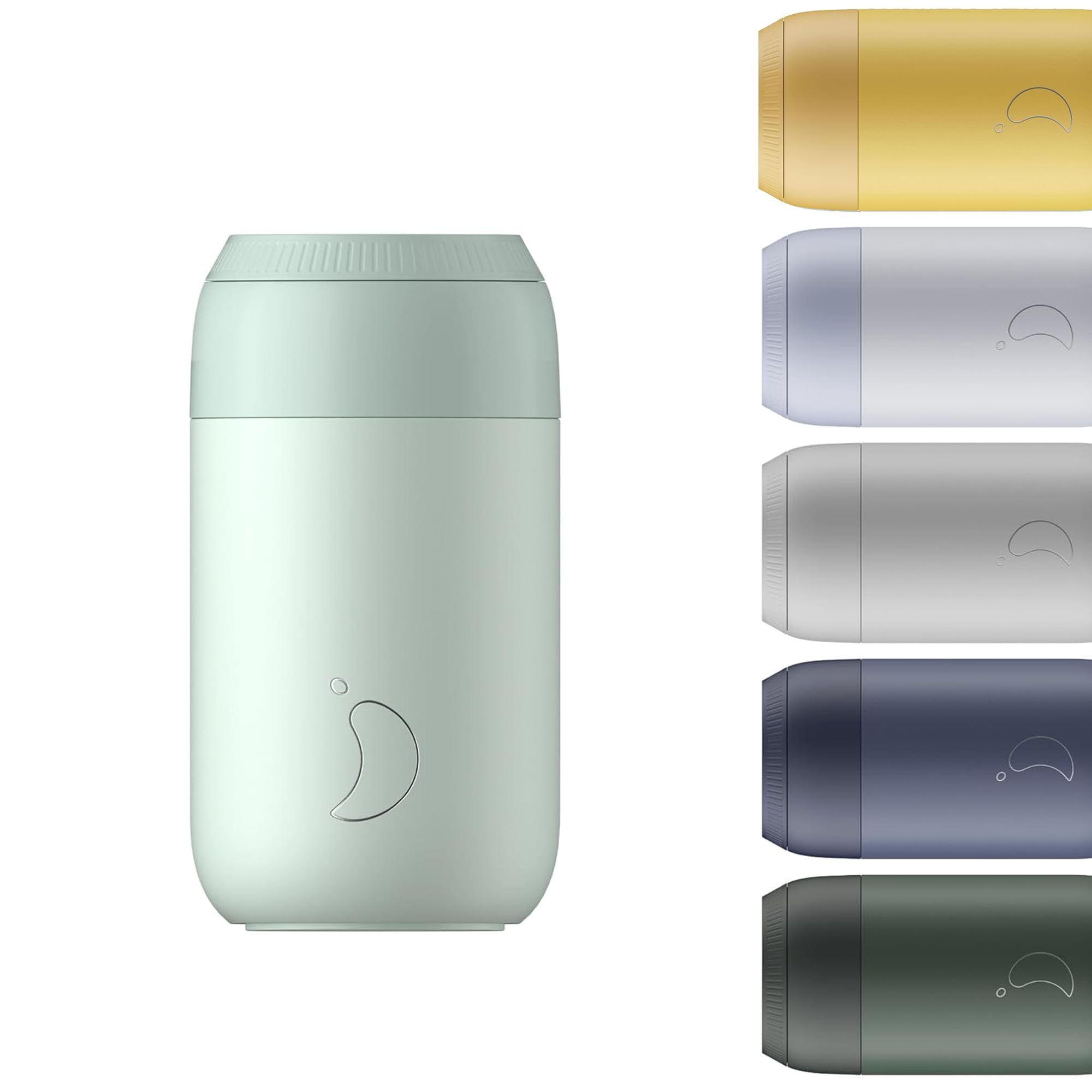 Chilly'sSeries 2 Coffee Cup - Tight Seal, No Sweating - BPA-Free Stainless Steel - Reusable - Double Walled, Vacuum Insulated - Lichen Green, 340ml