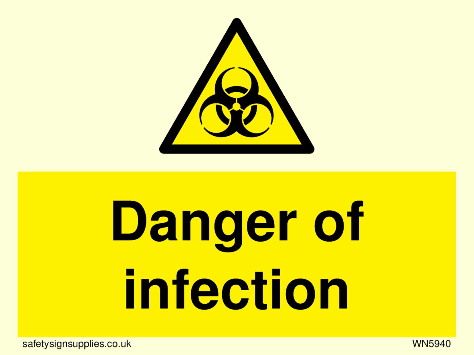 Viking Signs Danger of infection sign - Vinyl Photoluminescent sticker