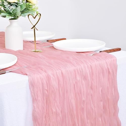 Miniatura 2 de Camino de mesa de gasa de Acción de Gracias, 10 pies, estilo bohemio, gasa rústica, camino de mesa para baby shower, boda, fiesta de novia,