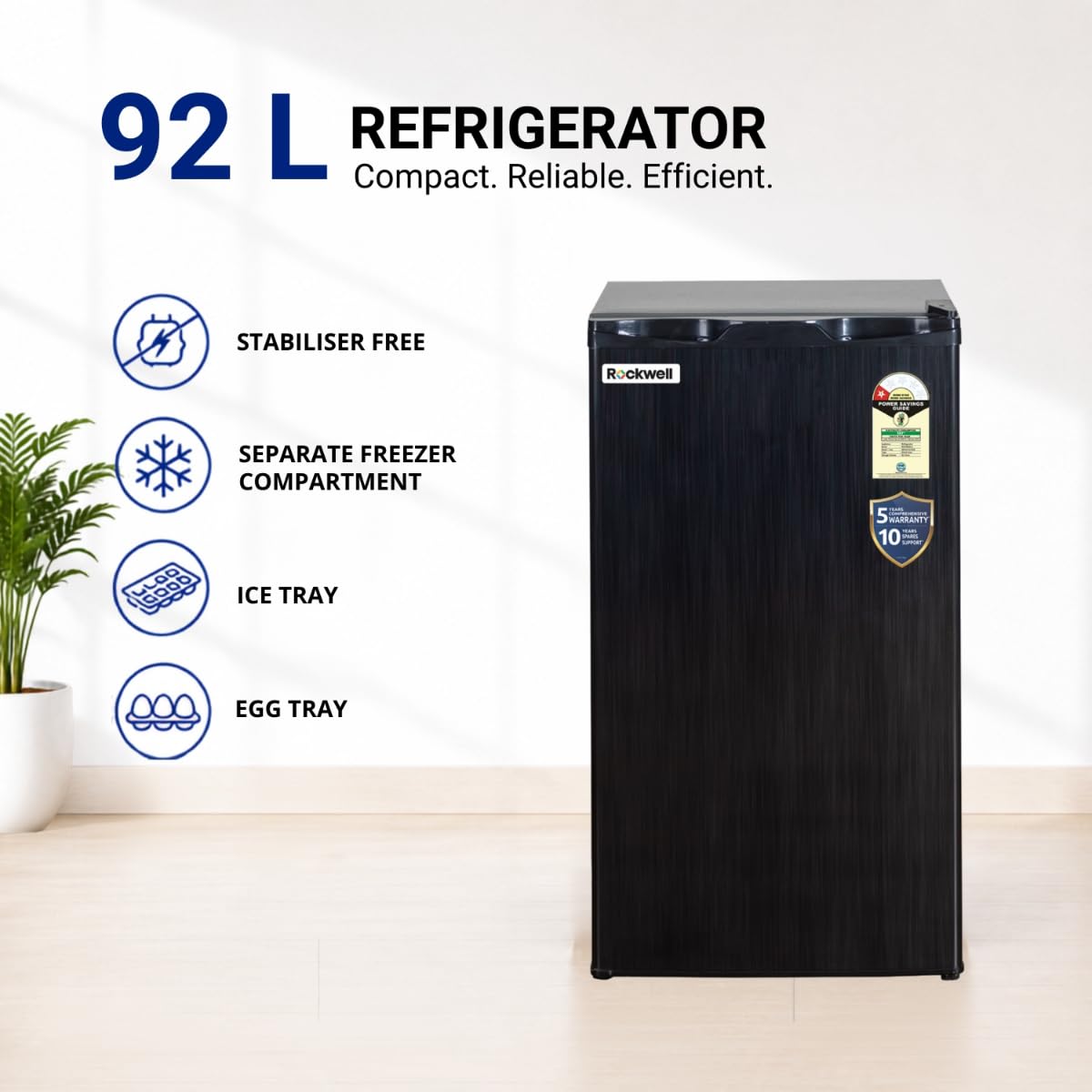 ROCKWELL MB100 Mini Fridge - Grey -2