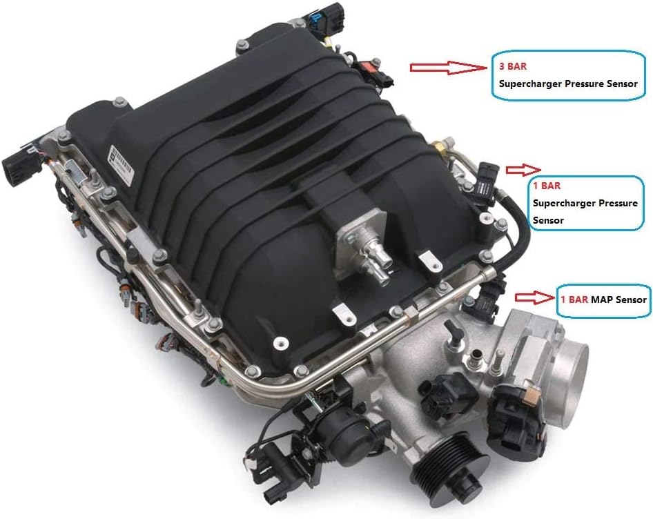 3 Bar LS9 LSA MAP Supercharger Pressure Sensor Replacement for 2009-2015 CTS-V Camaro ZL1 Corvette ZR1 6.2L