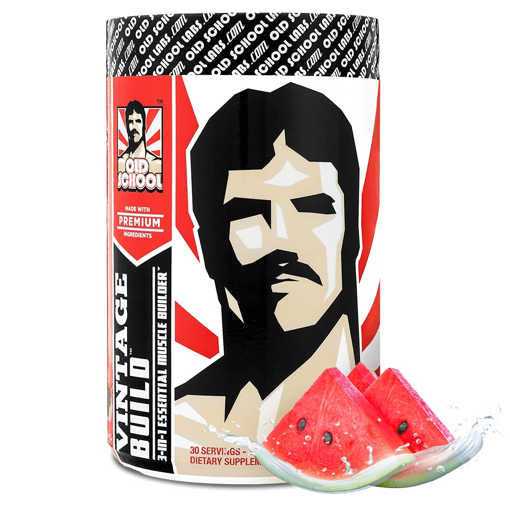 Old School Vintage Build Post-Workout Recovery Drink for Women & Men - Muscle Builder Man Flavored Creatine, BCAA, Glutami...