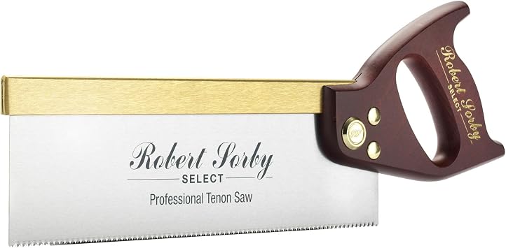 Robert Sorby Select Professional Tenon Saw 12" 305mm 13TPI Carbon Steel Blade Brass Back Woodworking Saw Mahogany Stained Beech Handle